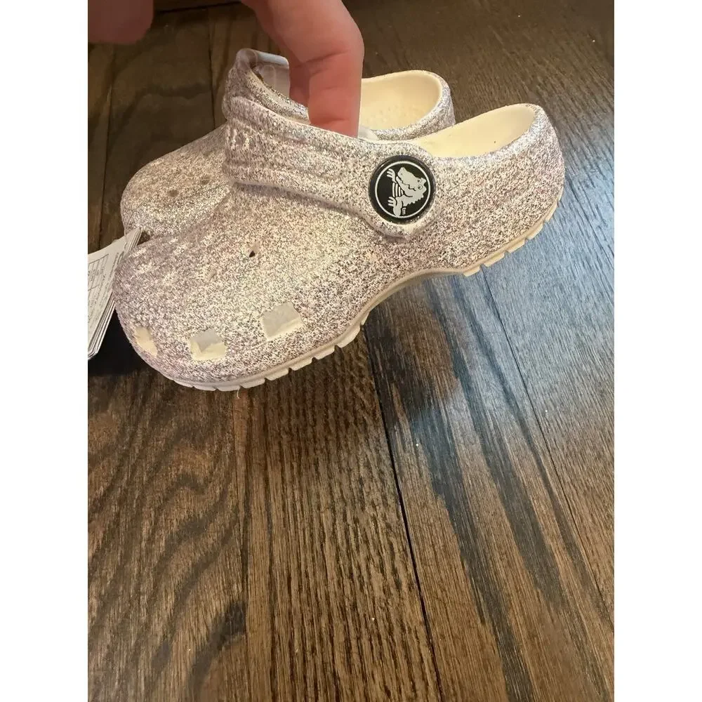 Crocs Classic Slip On Glitter Croc Little Girls Sz C6 NWT